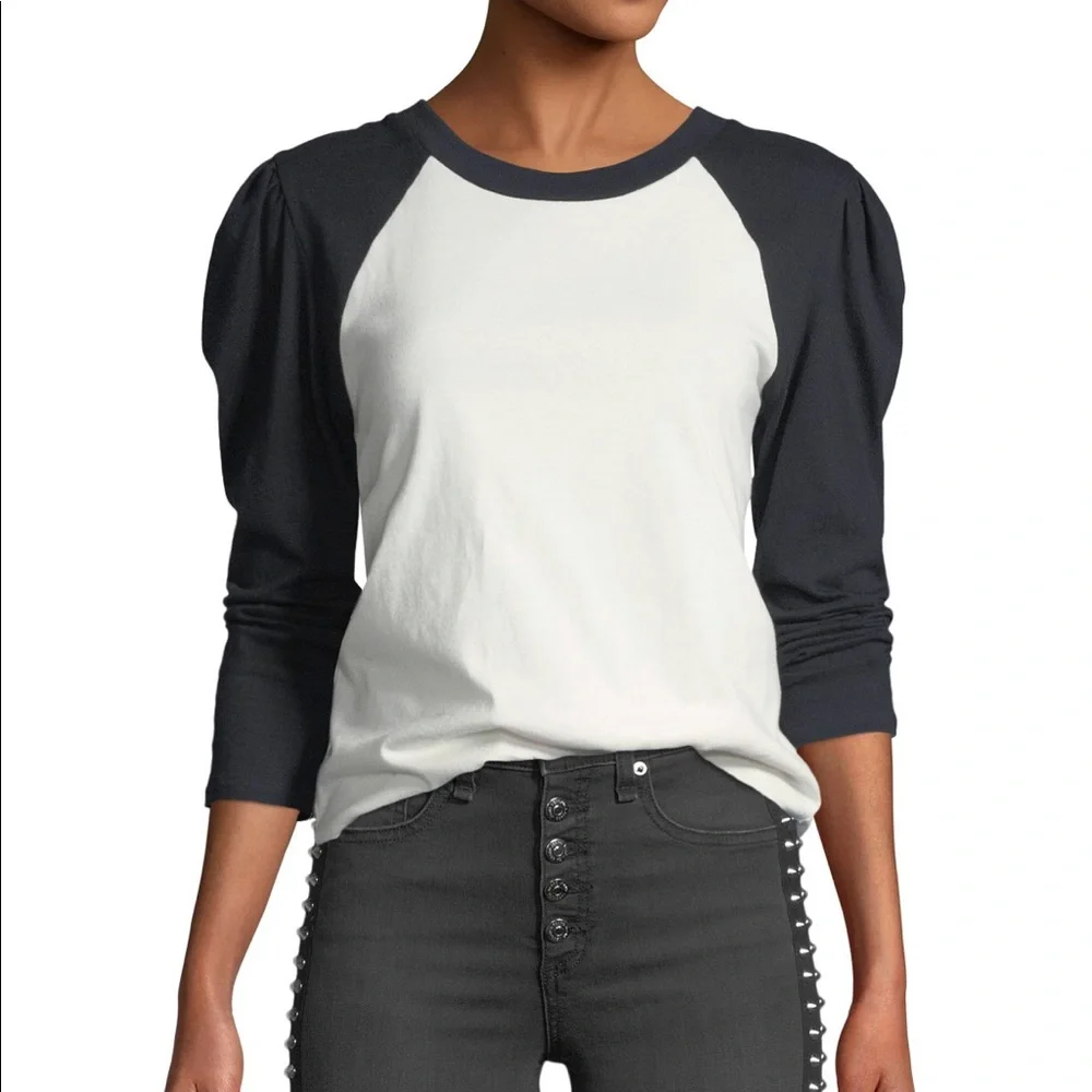 Veronica Beard Josey Long-Sleeve Raglan Baseball Tee